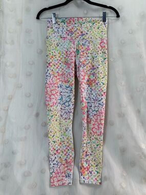 Fabletics Women’s PowerHold Neon Floral Activewear Leggings Size XS